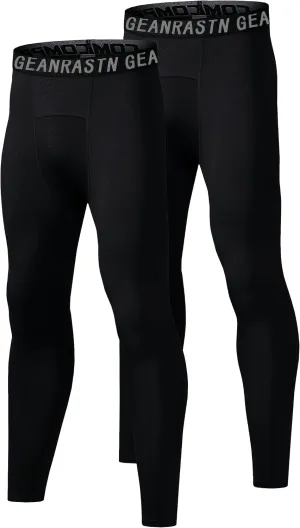 1/2/3/4 Pack Boys' Youth Compression Leggings Pants Tights Athletic Base for Basketball Running Hockey Jiu Jitsu