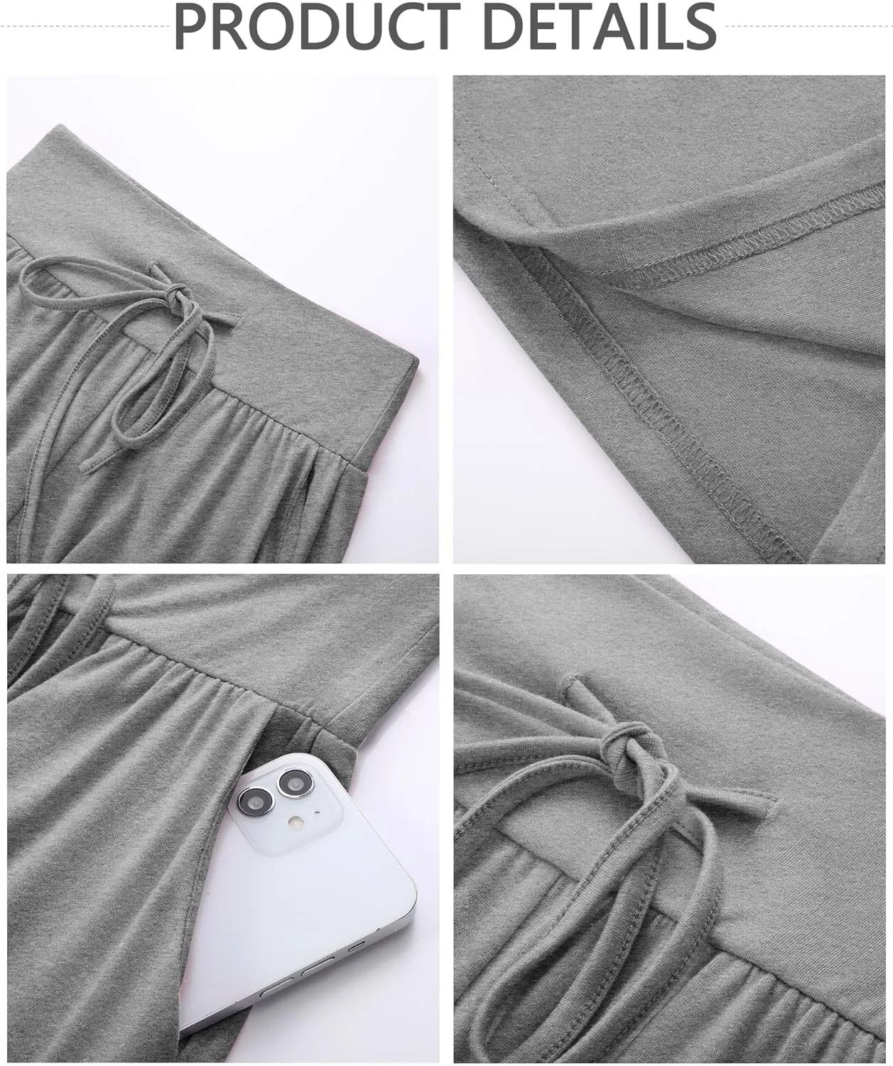 3 Pack Women's Wide Leg Pants Casual High Waist Flare Trousers Lounge Palazzo Yoga Sweatpants with Pockets