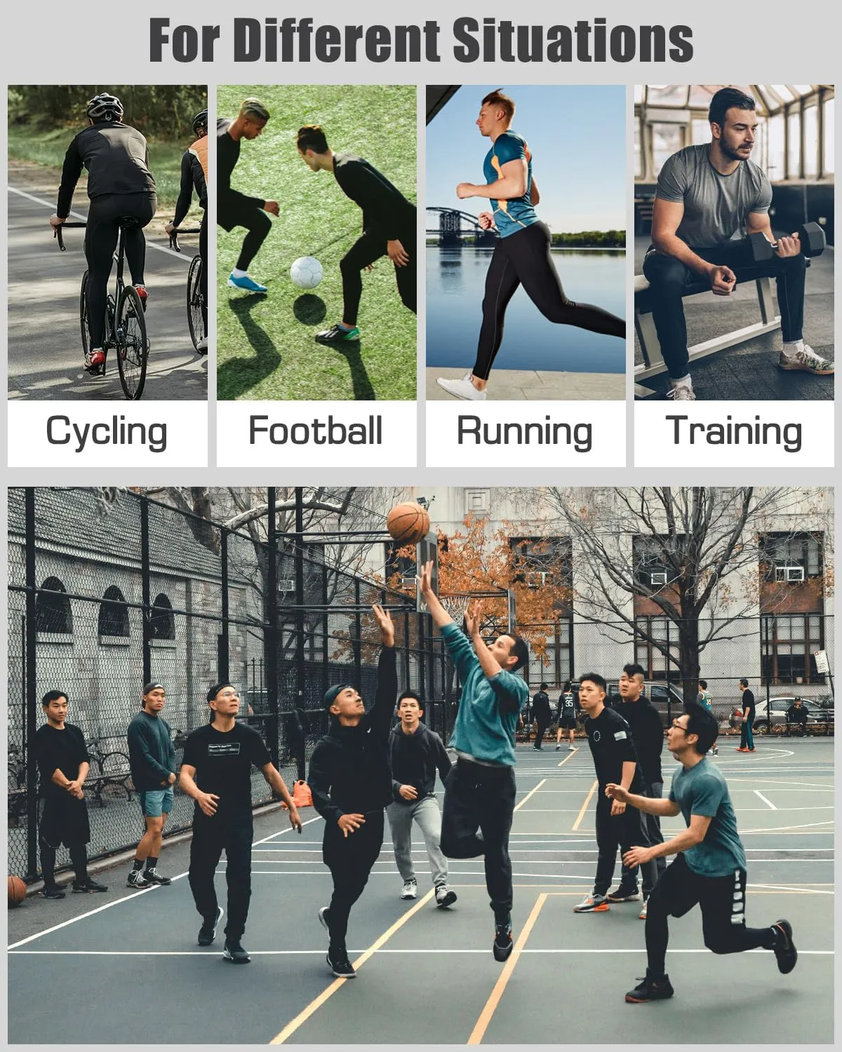 6,5,4 Pack Mens Compression Pants Leggings Athletic Workout Baselayer Running Tights