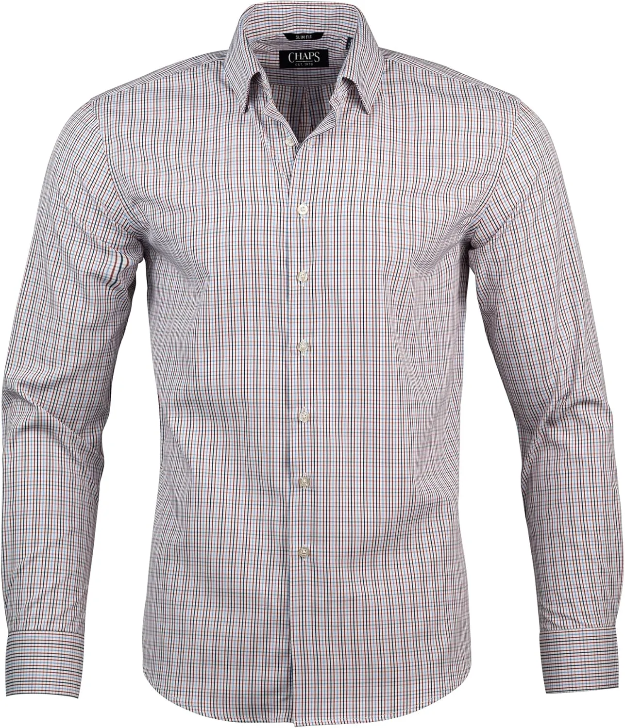 Chaps Regular Fit Long Sleeve Button Down Dress Shirts for Men - Wrinkle Free Long Sleeve Shirt Mens Formal 4-Way Stretch
