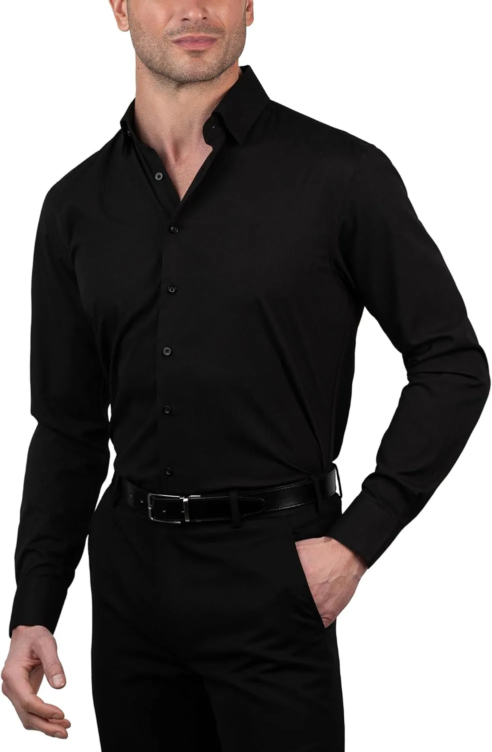 Chaps Regular Fit Long Sleeve Button Down Dress Shirts for Men - Wrinkle Free Long Sleeve Shirt Mens Formal 4-Way Stretch