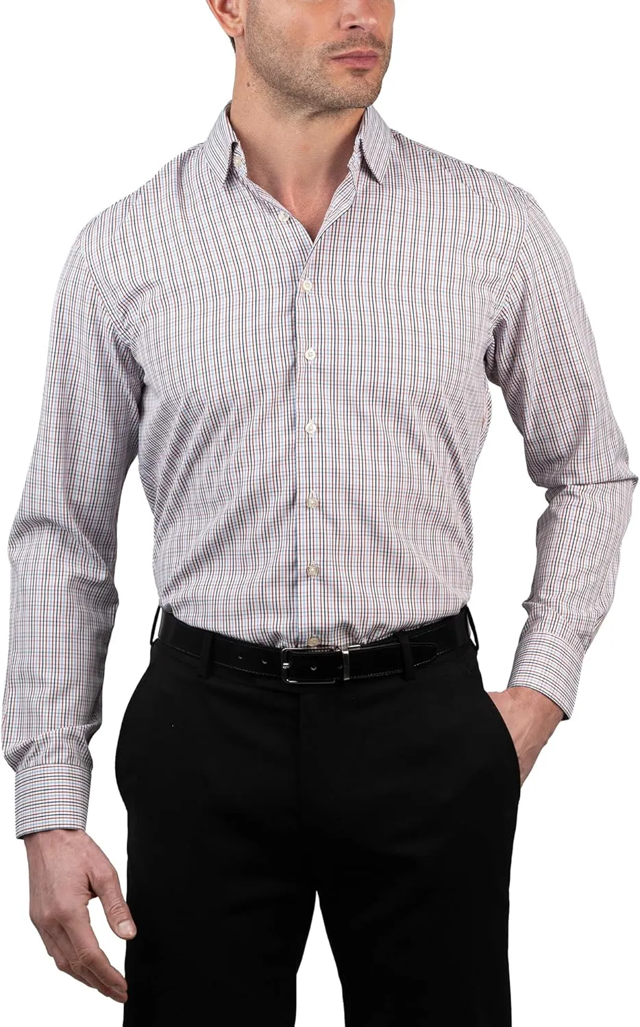 Chaps Regular Fit Long Sleeve Button Down Dress Shirts for Men - Wrinkle Free Long Sleeve Shirt Mens Formal 4-Way Stretch