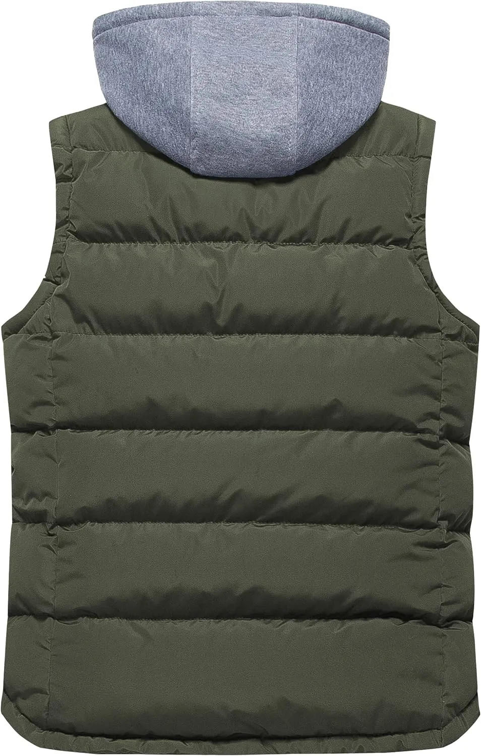 CREATMO US Men's Outdoor Winter Vest Outerwear Removable Hooded Padded Puffer Sleeveless Vest