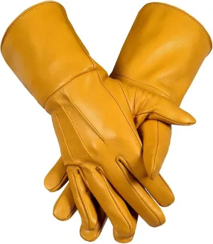 Men's Medieval Renaissance Cosplay Unlined Gauntlet Genuine Leather Costume Gloves