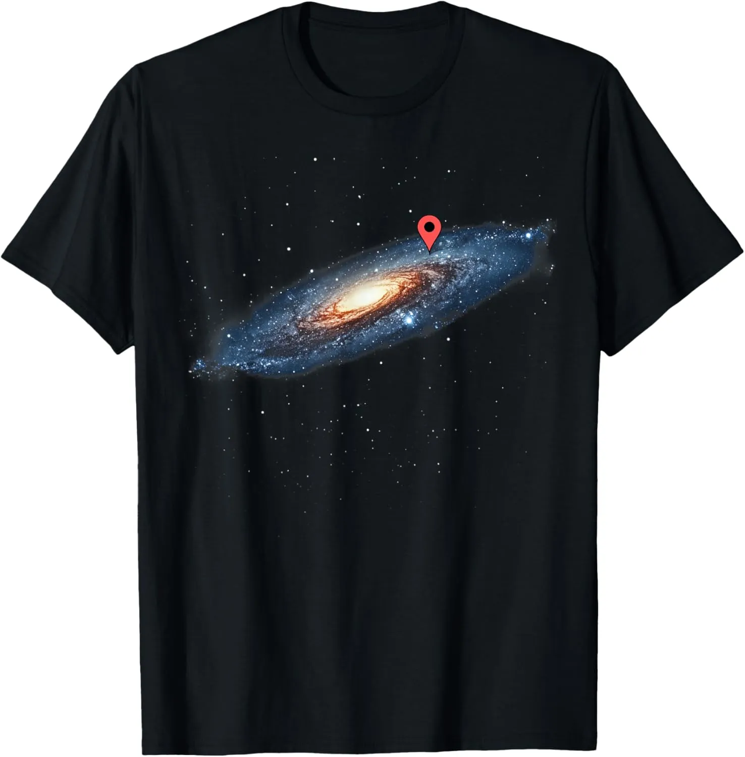 Milky Way Galaxy Universe Location Pin Space Cosmic Funny T-Shirt