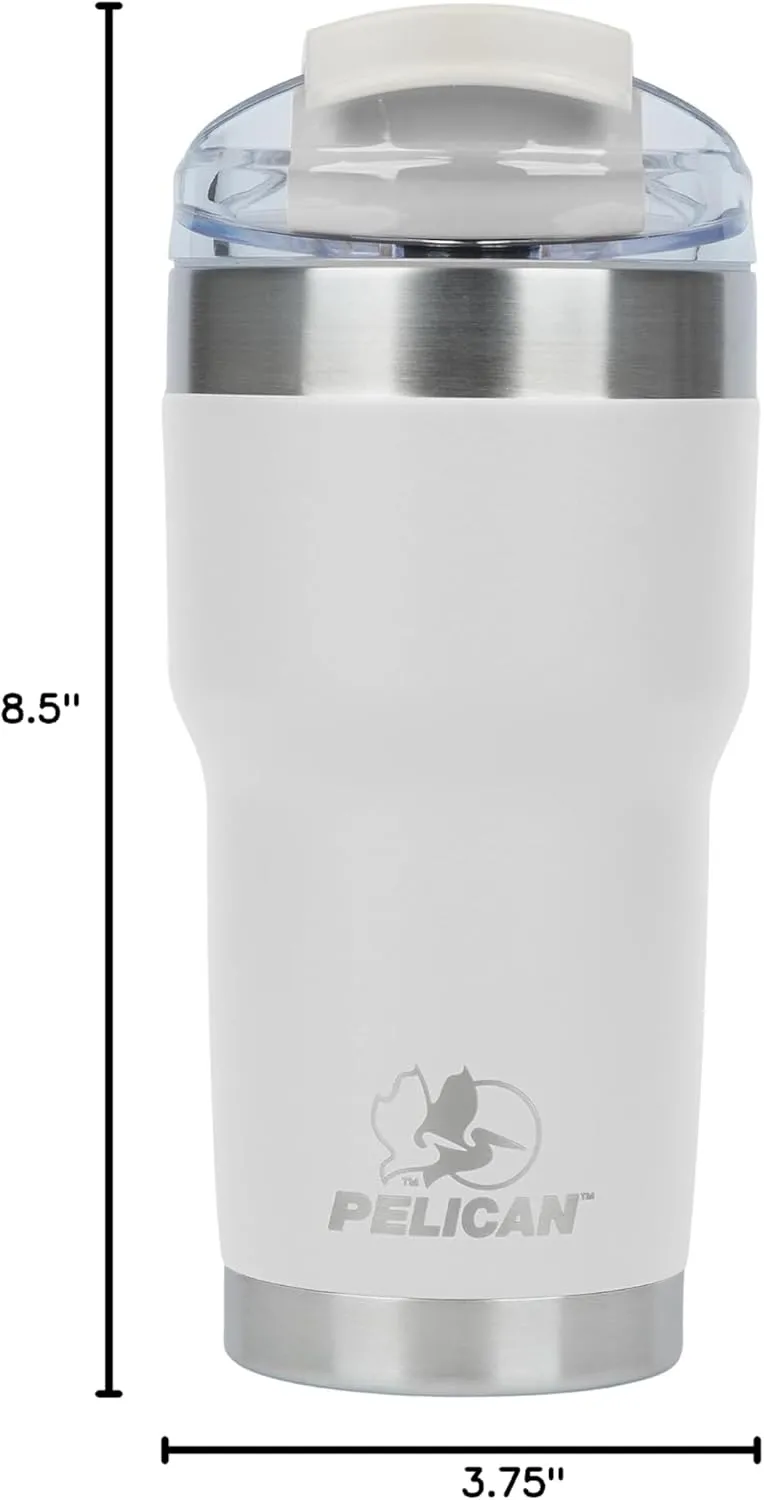 Pelican Hydration Pelican Traveler 22 oz Vacuum Insulated Tumbler - Stainless Steel Double Wall Travel with Dual Lid, Powder Coated Insulated Coffee Mug For Hot Cold Drinks, Grit
