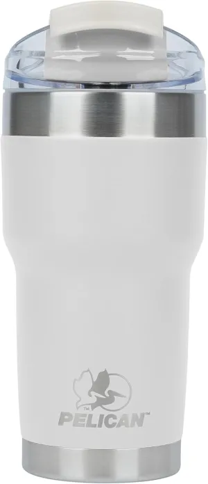Pelican Hydration Pelican Traveler 22 oz Vacuum Insulated Tumbler - Stainless Steel Double Wall Travel with Dual Lid, Powder Coated Insulated Coffee Mug For Hot Cold Drinks, Grit