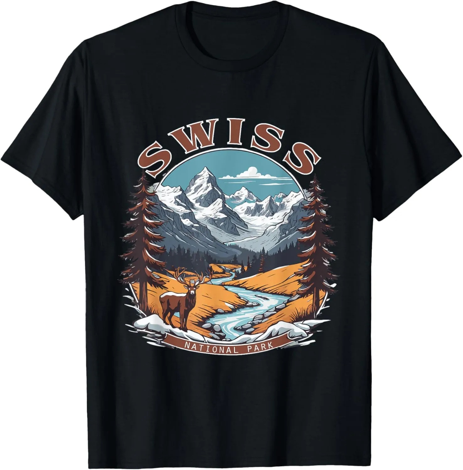 Switzerland Hiking Swiss National Park Mountain Landscape T-Shirt