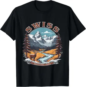 Switzerland Hiking Swiss National Park Mountain Landscape T-Shirt