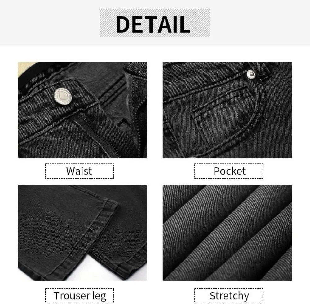 Womens Wide Leg Jeans High Waisted Straight Leg Stretchy Baggy Trendy Casual Denim Pants with Pockets